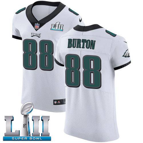 Nike Eagles #88 Trey Burton White Super Bowl LII Men's Stitched NFL Vapor Untouchable Elite Jersey